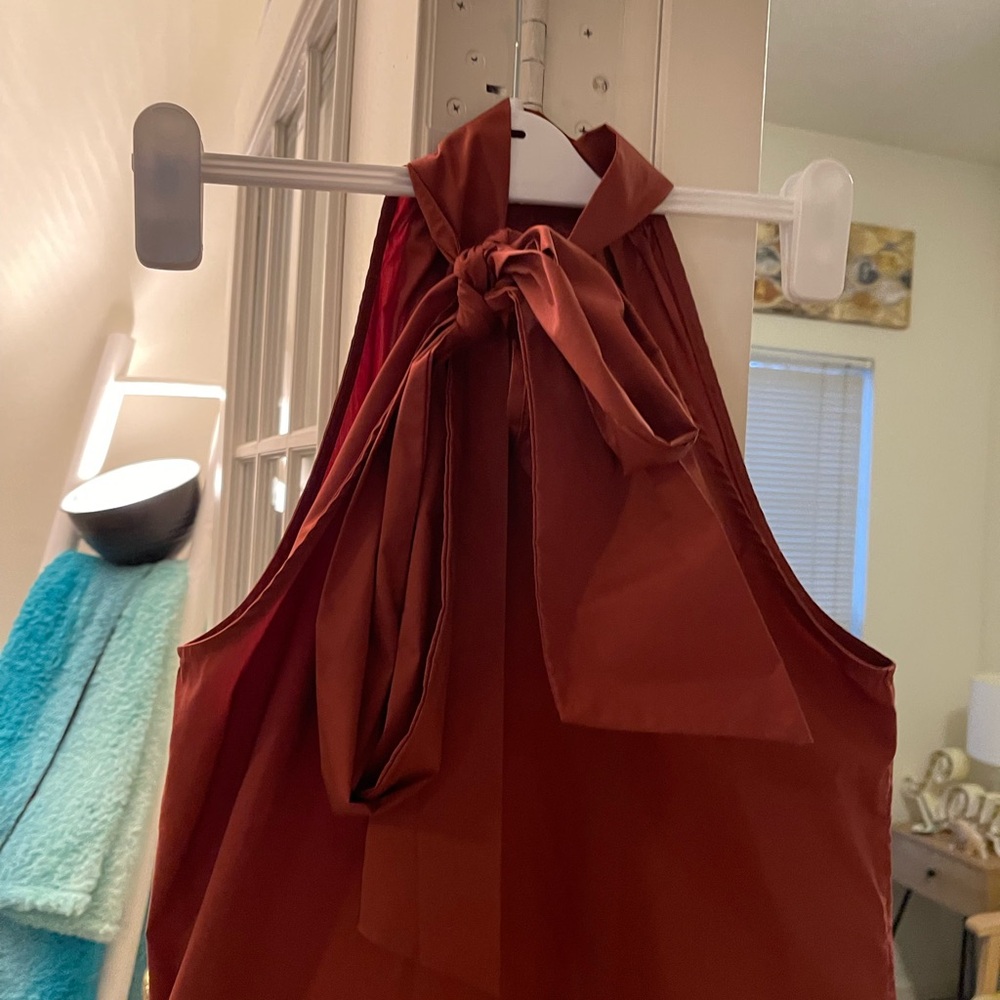 Rust Halter Neck Blouse - Picture 6 of 8